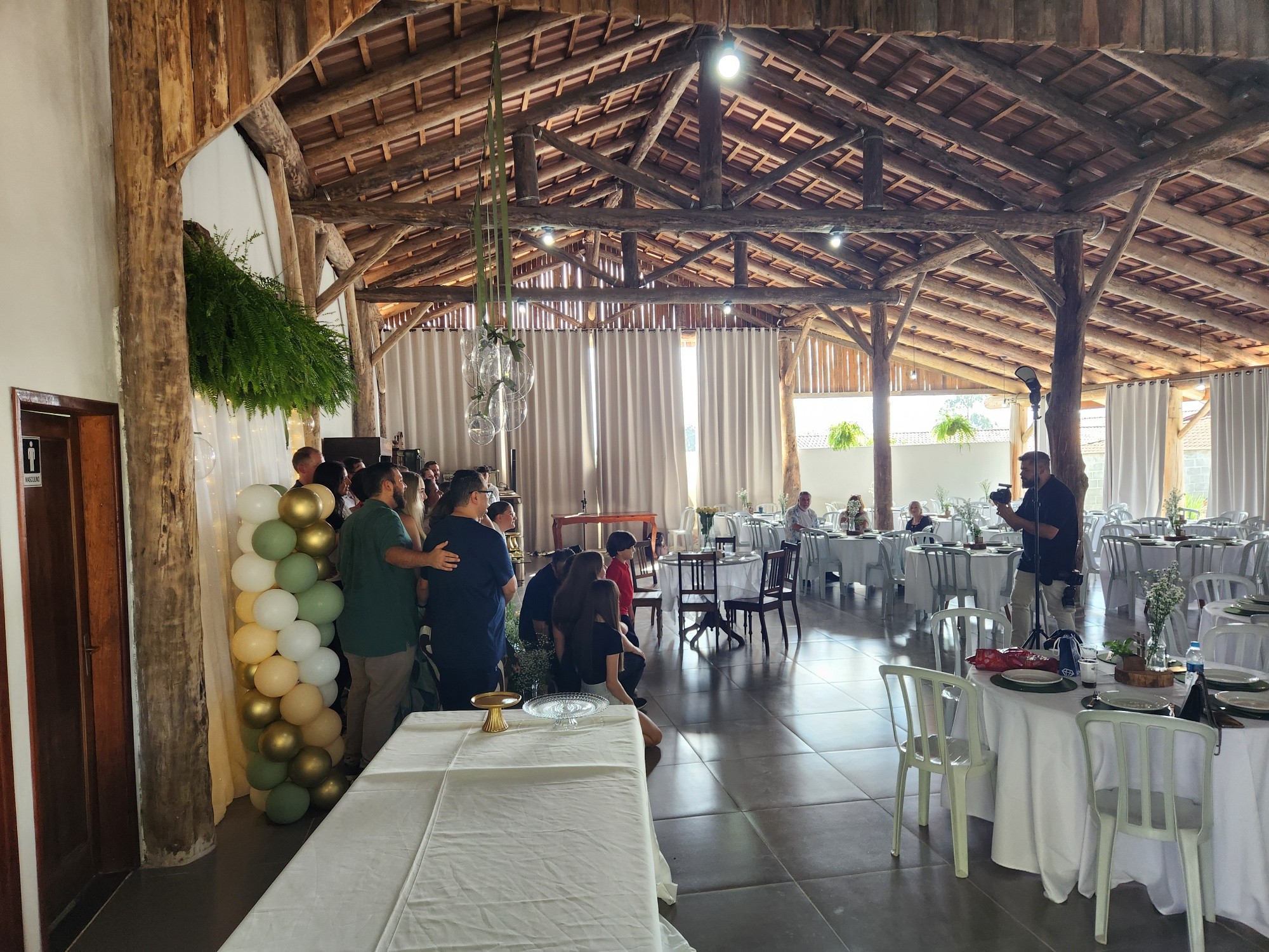 Espaço interno do Rancho 517 montado para evento
